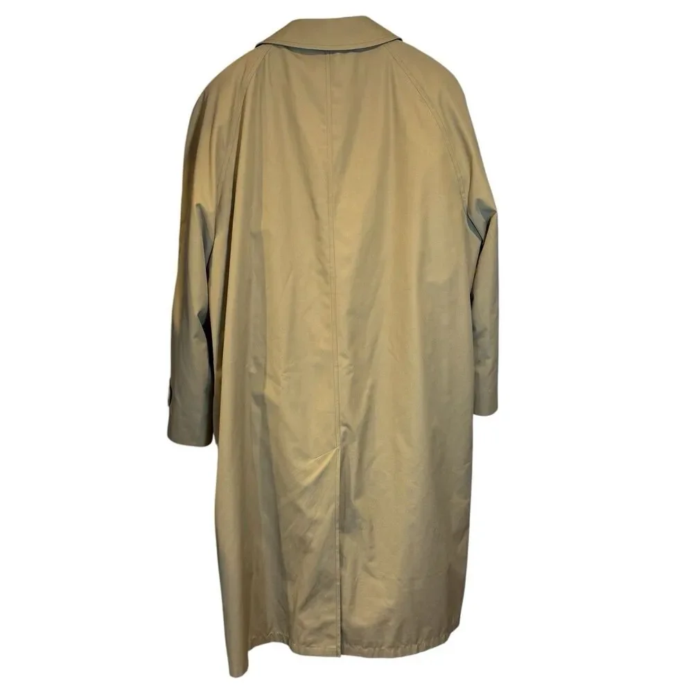 Vintage Jos. A.‎ Bank All-Weather Khaki Trench Coat 46R Wool Liner Made in USA